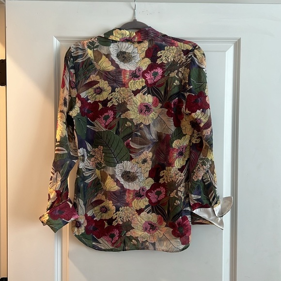 JEAN PIERRE KLIFA Shirt Alice’s Garden Parktown Long Sleeve, Sheer SMALL - Picture 2 of 5